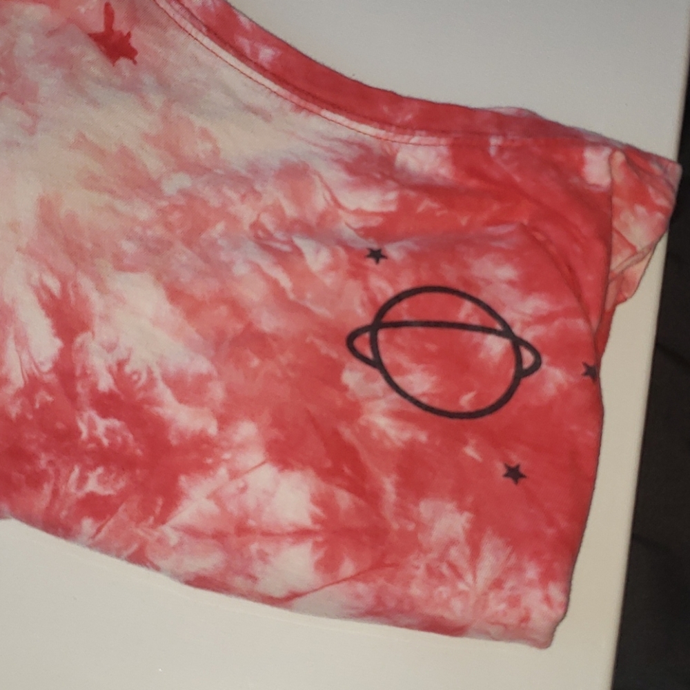 Pink tye-dye crop top